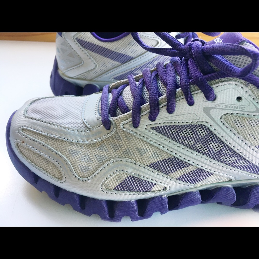 Reebok Purple/Gray Zigtech Trainers - image 3